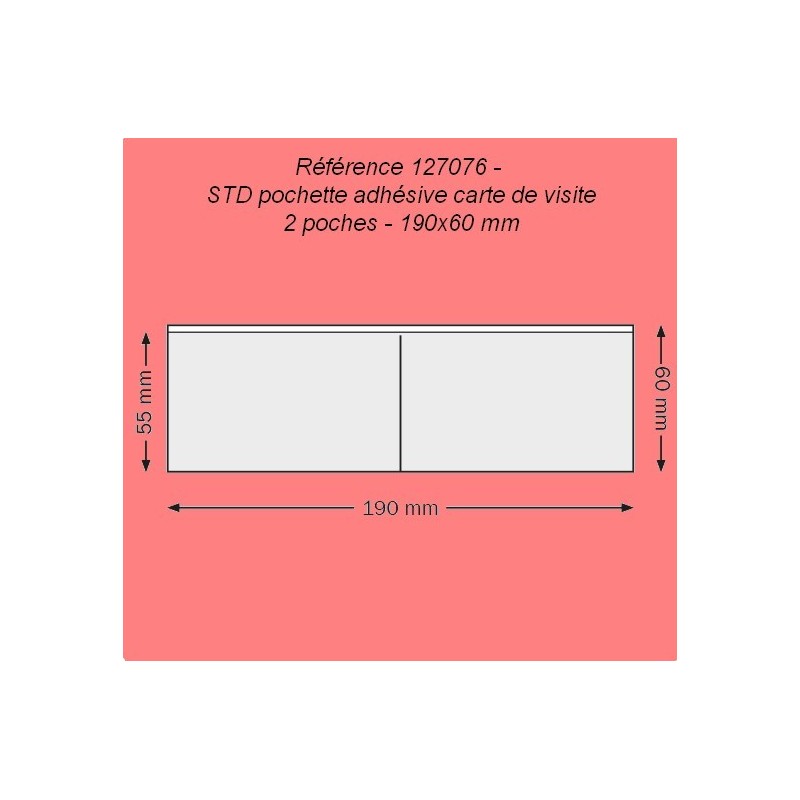 127076 - CARTE DE VISITE DOUBLE 2 POCHES 190 X 60 MM GRAND COTE PAR 100