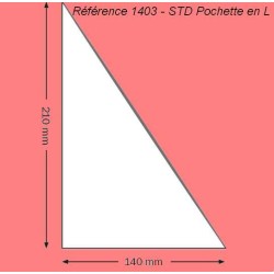 1403 - POCHETTE COIN ADHESIVE EN L 210 X 140 MM FERME A GAUCHE PAR 200