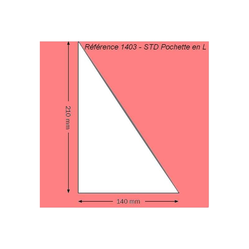 1403 - POCHETTE COIN ADHESIVE EN L 210 X 140 MM FERME A GAUCHE PAR 200