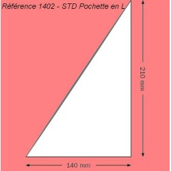 1402 - POCHETTE COIN ADHESIVE EN L 140 X 210 MM FERME A DROITE PAR 200