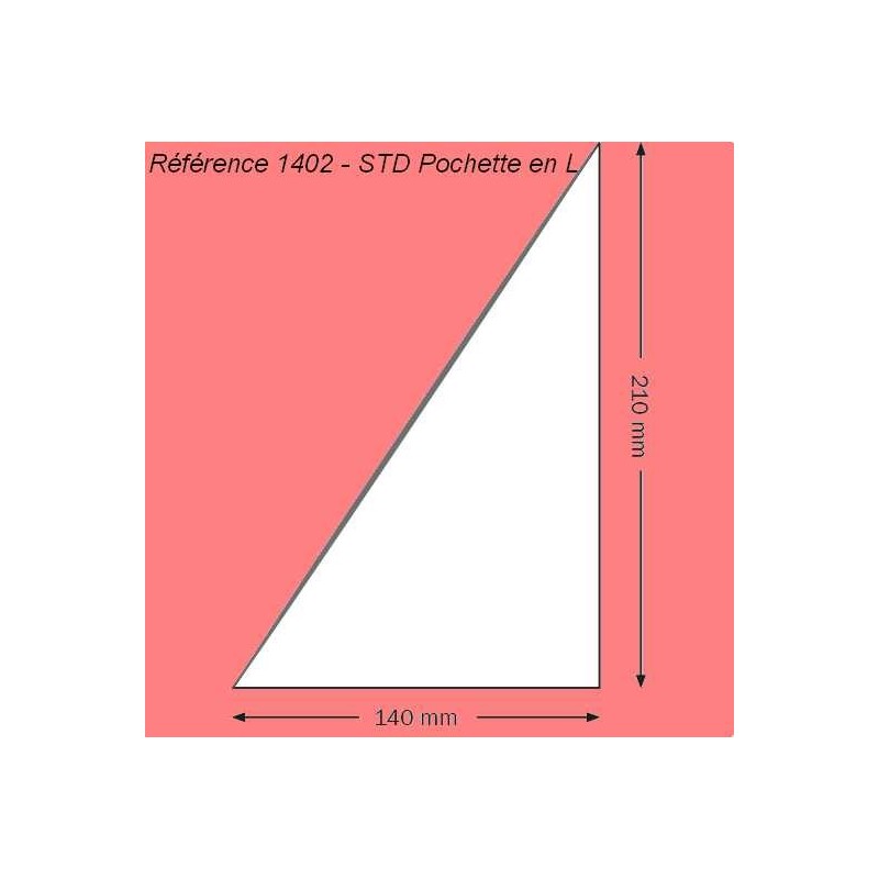 1402 - POCHETTE COIN ADHESIVE EN L 140 X 210 MM FERME A DROITE PAR 200