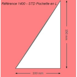 1400 - POCHETTE COIN ADHESIVE EN L 100 X 150 MM FERME A DROITE PAR 300