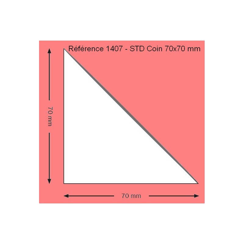 1407 - POCHETTE COIN  ADHESIVE 70 X 70 MM PAR 300