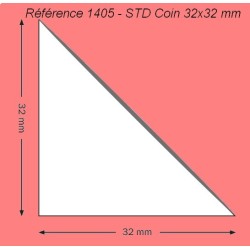 1405 - POCHETTE COIN ADHESIVE 32 X 32 MM PAR 1000