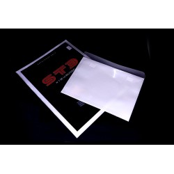 Pochette plastique non-perforée pour A4, ouverture petit côté, transparent