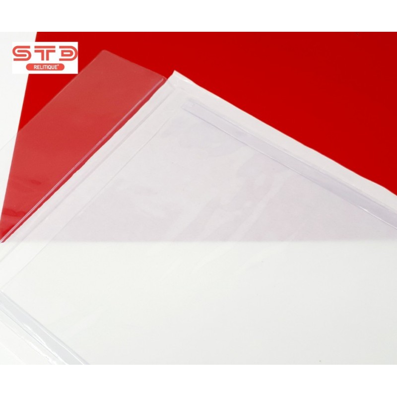 Pochette adhésive transparente A4 a soufflet rabat