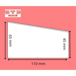 1300 - POCHETTE ADHESIVE TRAPEZE 110 X 65 MM PAR 100