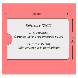 127070 - POCHETTE CARTE DE VISITE-PARE BRISE AUTO 95 X 60 GRAND