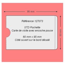 Reskal- Pochette plastique adhésive pour porte carte de visite 60x95 mm x10  Pas Cher