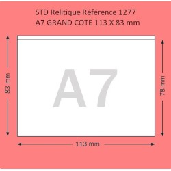 1277 - A7 POCHETTE ADHESIVE GRAND COTE 113 X 83 MM PAR 200