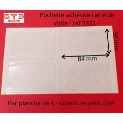 5322 - POCHETTE CARTE DE VISITE 50X84 MM PETIT COTE PAR 200