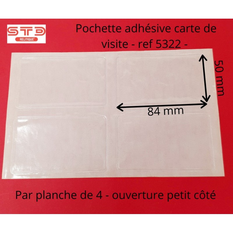 5322 - POCHETTE CARTE DE VISITE 50X84 MM PETIT COTE PAR 200