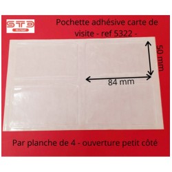 5322 - POCHETTE CARTE DE VISITE 50X84 MM PETIT COTE PAR 200