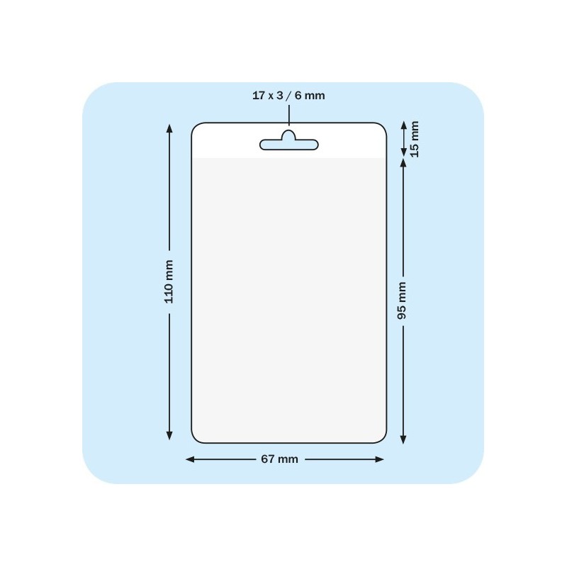 PORTE BADGE VERTICALE  67 x 95 x 110 mm PAR 100