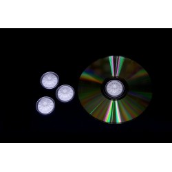 CENTREUR PORTE CD-DVD CRISTAL INJECTE ROND ET ADHESIF PAR 100