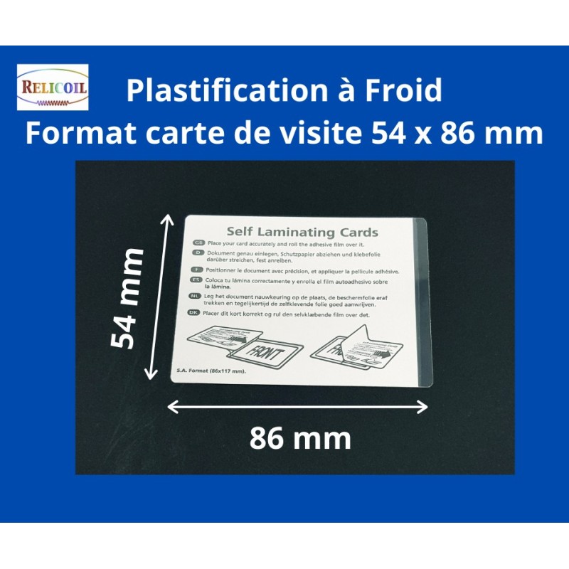 Protection transparente adhésive pour carte PVC standard