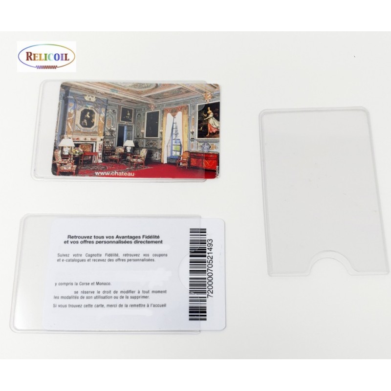 POCHETTE NON ADHESIVE CARTE DE CREDIT RIGIDE ENCOCHE COUP DE POUCE PAR 100