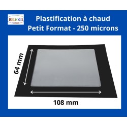 Pochette de plastification 64x108 mm Epaisseur 250 micron 2 faces brillantes Boîte de 100