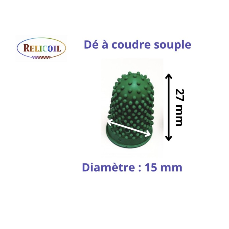 Dé à coudre souple caoutchouc ø 15 mm par 10