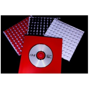 Centreur porte CD-DVD blanc ou noir en mousse 16mm par 100